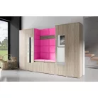 Blum 10 kárpitozott előszobafal tükörrel, sonoma - pink 10 - egyedi