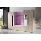 Blum 10 kárpitozott előszobafal tükörrel, sonoma - lila 11 - egyedi