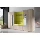 Blum 10 kárpitozott előszobafal tükörrel, sonoma - zöld 12 - egyedi