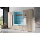 Blum 10 kárpitozott előszobafal tükörrel, sonoma - azúr 13 - egyedi