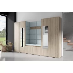   Blum 10 kárpitozott előszobafal tükörrel, sonoma - szürke 14