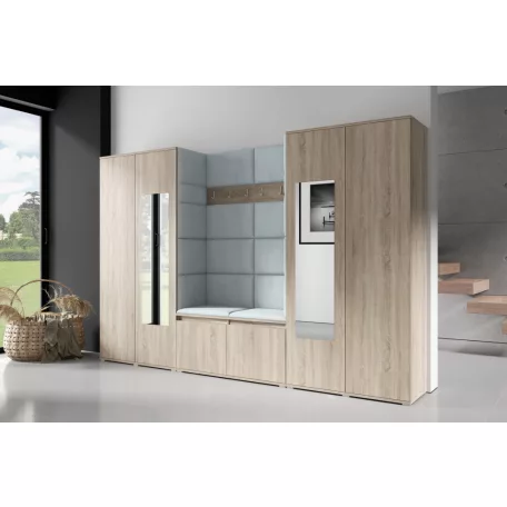 Blum 10 kárpitozott előszobafal tükörrel, sonoma - szürke 14