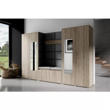 Blum 10 kárpitozott előszobafal tükörrel, sonoma - fekete 16