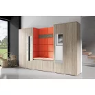 Blum 10 kárpitozott előszobafal tükörrel, sonoma - narancssárga 17 - egyedi