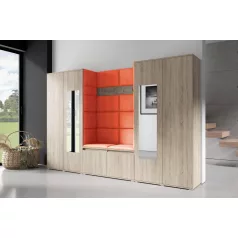   Blum 10 kárpitozott előszobafal tükörrel, sonoma - narancssárga 17 - egyedi