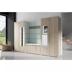   Blum 10 kárpitozott előszobafal tükörrel, sonoma - menta 21 - egyedi