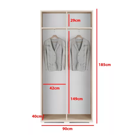 Blum 11 kárpitozott előszobafal tükörrel, artisan/fekete - bézs 03