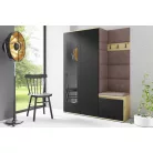 Blum 11 kárpitozott előszobafal tükörrel, artisan/fekete - barna 06