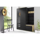 Blum 11 kárpitozott előszobafal tükörrel, artisan/fekete - fekete 16