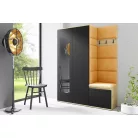 Blum 11 kárpitozott előszobafal tükörrel, artisan/fekete - sárga 26 - egyedi