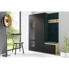 Blum 11 kárpitozott előszobafal tükörrel, artisan/fekete - sötétzöld 28 - egyedi