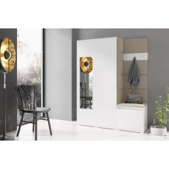   Blum 11 kárpitozott előszobafal tükörrel, fehér - bézs 02