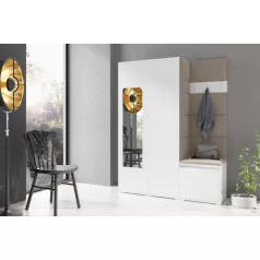   Blum 11 kárpitozott előszobafal tükörrel, fehér - bézs 03