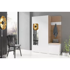   Blum 11 kárpitozott előszobafal tükörrel, fehér - bézs 04