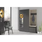 Blum 11 kárpitozott előszobafal tükörrel, grafit - bézs 02