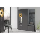 Blum 11 kárpitozott előszobafal tükörrel, grafit - szürke 14