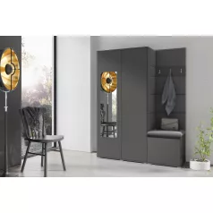   Blum 11 kárpitozott előszobafal tükörrel, grafit - fekete 16