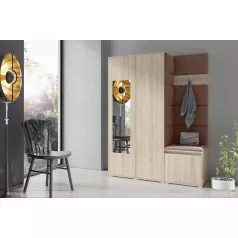   Blum 11 kárpitozott előszobafal tükörrel, sonoma - barna 07