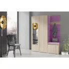 Blum 11 kárpitozott előszobafal tükörrel, sonoma - lila 11 - egyedi