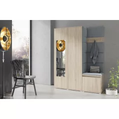   Blum 11 kárpitozott előszobafal tükörrel, sonoma - szürke 14