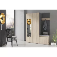   Blum 11 kárpitozott előszobafal tükörrel, sonoma - fekete 16