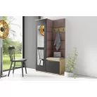 Blum 13 kárpitozott előszobafal tükörrel, artisan/fekete - barna 06