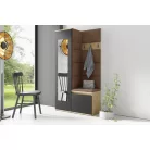 Blum 13 kárpitozott előszobafal tükörrel, artisan/fekete - barna 07