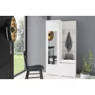 Blum 13 kárpitozott előszobafal tükörrel, fehér - krém 01