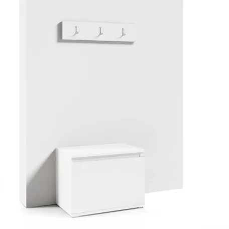 Blum 13 kárpitozott előszobafal tükörrel, fehér - krém 01