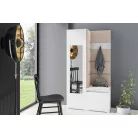 Blum 13 kárpitozott előszobafal tükörrel, fehér - bézs 02