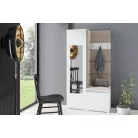 Blum 13 kárpitozott előszobafal tükörrel, fehér - bézs 03