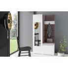 Blum 13 kárpitozott előszobafal tükörrel, fehér - barna 08