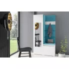 Blum 13 kárpitozott előszobafal tükörrel, fehér - azúr 13 - egyedi