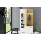 Blum 13 kárpitozott előszobafal tükörrel, fehér - sárga 18 - egyedi