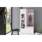 Blum 13 kárpitozott előszobafal tükörrel, fehér - rózsaszín 19 - egyedi