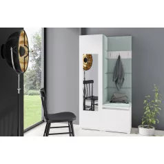   Blum 13 kárpitozott előszobafal tükörrel, fehér - menta 21 - egyedi