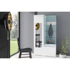 Blum 13 kárpitozott előszobafal tükörrel, fehér - aqua 22 - egyedi