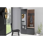 Blum 13 kárpitozott előszobafal tükörrel, grafit - barna 07