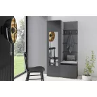 Blum 13 kárpitozott előszobafal tükörrel, grafit - szürke 15