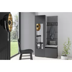   Blum 13 kárpitozott előszobafal tükörrel, grafit - szürke 15