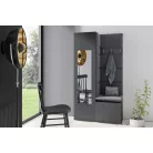 Blum 13 kárpitozott előszobafal tükörrel, grafit - fekete 16