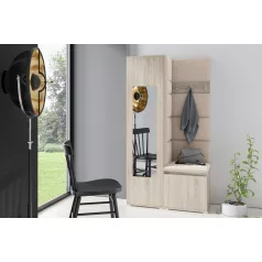   Blum 13 kárpitozott előszobafal tükörrel, sonoma - bézs 02