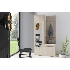   Blum 13 kárpitozott előszobafal tükörrel, sonoma - bézs 03