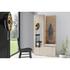   Blum 13 kárpitozott előszobafal tükörrel, sonoma - bézs 04