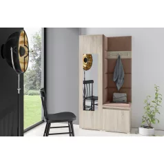   Blum 13 kárpitozott előszobafal tükörrel, sonoma - barna 07