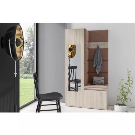 Blum 13 kárpitozott előszobafal tükörrel, sonoma - barna 07