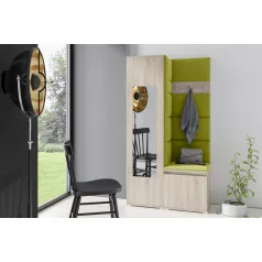   Blum 13 kárpitozott előszobafal tükörrel, sonoma - zöld 12 - egyedi