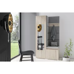   Blum 13 kárpitozott előszobafal tükörrel, sonoma - szürke 15