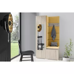   Blum 13 kárpitozott előszobafal tükörrel, sonoma - sárga 18 - egyedi