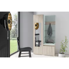   Blum 13 kárpitozott előszobafal tükörrel, sonoma - menta 21 - egyedi